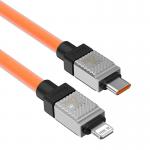 Cablu pentru incarcare si transfer de date Baseus CoolPlay, USB Type-C/Lightning, 20W, 2.4A, 2m, Portocaliu