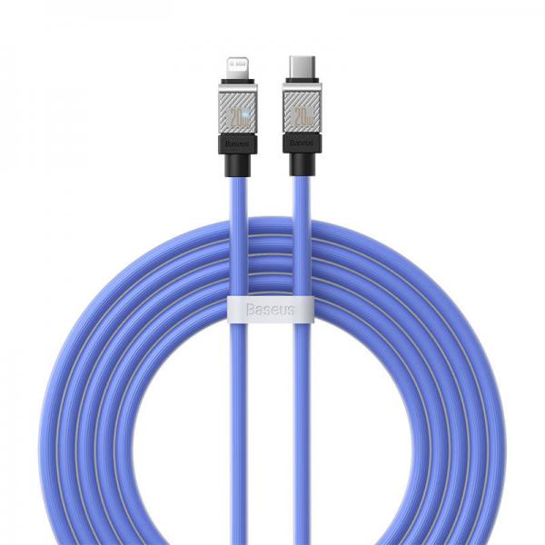 Cablu pentru incarcare si transfer de date Baseus CoolPlay, USB Type-C/Lightning, 20W, 2.4A, 2m, Mov 1 - lerato.ro