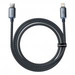Cablu pentru incarcare si transfer de date Baseus Crystal Shine, USB Type-C/Lightning, 20W, 1.2m, Negru