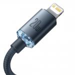 Cablu pentru incarcare si transfer de date Baseus Crystal Shine, USB Type-C/Lightning, 20W, 1.2m, Negru 4 - lerato.ro