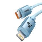 Cablu pentru incarcare si transfer de date Baseus Crystal Shine, USB Type-C/Lightning, 20W, 1.2m, Albastru 4 - lerato.ro