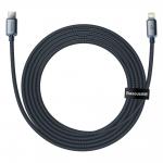 Cablu pentru incarcare si transfer de date Baseus Crystal Shine, USB Type-C/Lightning, 20W, 2m, Negru