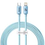 Cablu pentru incarcare si transfer de date Baseus Crystal Shine, USB Type-C/Lightning, 20W, 2m, Albastru 2 - lerato.ro