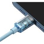 Cablu pentru incarcare si transfer de date Baseus Crystal Shine, USB Type-C/Lightning, 20W, 2m, Albastru 4 - lerato.ro