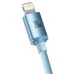 Cablu pentru incarcare si transfer de date Baseus Crystal Shine, USB Type-C/Lightning, 20W, 2m, Albastru 3 - lerato.ro