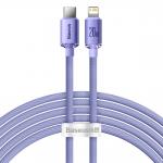 Cablu pentru incarcare si transfer de date Baseus Crystal Shine, USB Type-C/Lightning, 20W, 2m, Mov 2 - lerato.ro