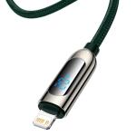 Cablu pentru incarcare si transfer de date Baseus Display, USB Type-C/Lightning, Power Delivery 20W, 2m, Verde