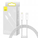 Cablu pentru incarcare si transfer de date Baseus Dynamic, USB Type-C/Lightning, 20W, 1m, Alb