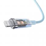 Cablu pentru incarcare si transfer de date Baseus Explorer, USB Type-C/Lightning, 20W, 2.4A, 1m, Albastru