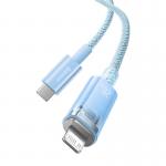 Cablu pentru incarcare si transfer de date Baseus Explorer, USB Type-C/Lightning, 20W, 2.4A, 1m, Albastru 7 - lerato.ro