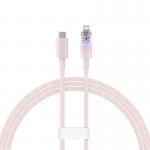 Cablu pentru incarcare si transfer de date Baseus Explorer, USB Type-C/Lightning, 20W, 2.4A, 1m, Roz 7 - lerato.ro