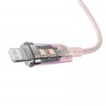 Cablu pentru incarcare si transfer de date Baseus Explorer, USB Type-C/Lightning, 20W, 2.4A, 1m, Roz