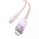 Cablu pentru incarcare si transfer de date Baseus Explorer, USB Type-C/Lightning, 20W, 2.4A, 1m, Roz 6 - lerato.ro
