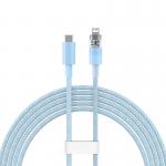Cablu pentru incarcare si transfer de date Baseus Explorer, USB Type-C/Lightning, 20W, 2.4A, 2m, Albastru 6 - lerato.ro