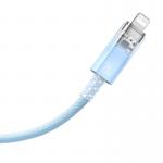 Cablu pentru incarcare si transfer de date Baseus Explorer, USB Type-C/Lightning, 20W, 2.4A, 2m, Albastru 3 - lerato.ro