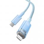 Cablu pentru incarcare si transfer de date Baseus Explorer, USB Type-C/Lightning, 20W, 2.4A, 2m, Albastru 5 - lerato.ro