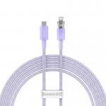Cablu pentru incarcare si transfer de date Baseus Explorer, USB Type-C/Lightning, 20W, 2.4A, 2m, Mov 2 - lerato.ro