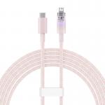 Cablu pentru incarcare si transfer de date Baseus Explorer, USB Type-C/Lightning, 20W, 2.4A, 2m, Roz 6 - lerato.ro