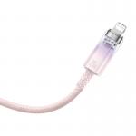Cablu pentru incarcare si transfer de date Baseus Explorer, USB Type-C/Lightning, 20W, 2.4A, 2m, Roz
