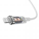 Cablu pentru incarcare si transfer de date Baseus Explorer, USB Type-C/Lightning, 20W, 2.4A, 2m, Alb 6 - lerato.ro