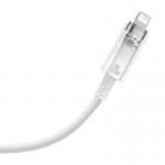 Cablu pentru incarcare si transfer de date Baseus Explorer, USB Type-C/Lightning, 20W, 2.4A, 2m, Alb