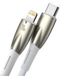 Cablu pentru incarcare si transfer de date Baseus Glimmer, USB Type-C/Lightning, PD 20W, 1m, Alb