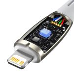Cablu pentru incarcare si transfer de date Baseus Glimmer, USB Type-C/Lightning, PD 20W, 1m, Alb 3 - lerato.ro