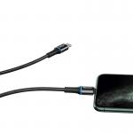 Cablu pentru incarcare si transfer de date Baseus Halo, USB Type-C/Lightning, LED, 18W, 1m, Negru 4 - lerato.ro