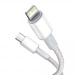 Cablu pentru incarcare si transfer de date Baseus High Density, USB Type-C/Lightning, Power Delivery 20W, 1m, Alb