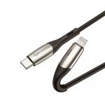 Cablu pentru incarcare si transfer de date Baseus Horizontal, USB Type-C/Lightning, Quick Charge 18W, 2.4A, 1m, Negru 3 - lerato.ro