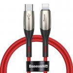 Cablu pentru incarcare si transfer de date Baseus Horizontal, USB Type-C/Lightning, Quick Charge 18W, 2.4A, 1m, Rosu 2 - lerato.ro