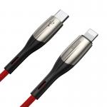 Cablu pentru incarcare si transfer de date Baseus Horizontal, USB Type-C/Lightning, Quick Charge 18W, 2.4A, 1m, Rosu