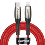 Cablu pentru incarcare si transfer de date Baseus Horizontal, USB Type-C/Lightning, Quick Charge 18W, 2.4A, 2m, Rosu 2 - lerato.ro