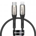 Cablu pentru incarcare si transfer de date Baseus Horizontal, USB Type-C/Lightning, Quick Charge 18W, 2.4A, 50cm, Negru 2 - lerato.ro