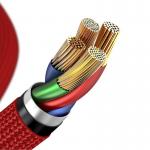Cablu pentru incarcare si transfer de date Baseus Horizontal, USB Type-C/Lightning, Quick Charge 18W, 2.4A, 50cm, Rosu