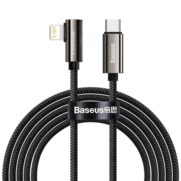 Cablu pentru incarcare si transfer de date Baseus Legend Elbow, USB Type-C/Lightning, 20W, 2m, Negru 1 - lerato.ro