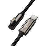 Cablu pentru incarcare si transfer de date Baseus Legend Elbow, USB Type-C/Lightning, 20W, 2m, Negru