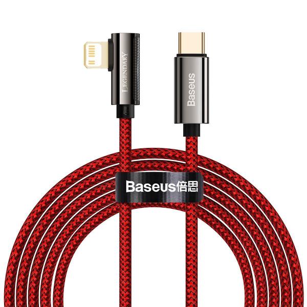 Cablu pentru incarcare si transfer de date Baseus Legend Elbow, USB Type-C/Lightning, 20W, 2m, Rosu 1 - lerato.ro