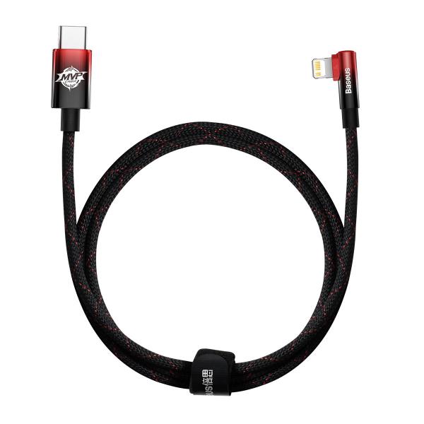 Cablu pentru incarcare si transfer de date Baseus MVP 2 Elbow, USB Type-C/Lightning, Quick Charge 20W, 1m, Rosu 1 - lerato.ro