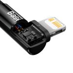Cablu pentru incarcare si transfer de date Baseus MVP 2 Elbow, USB Type-C/Lightning, Quick Charge 20W, 2m, Negru