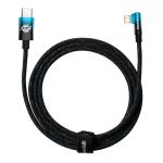Cablu pentru incarcare si transfer de date Baseus MVP 2 Elbow, USB Type-C/Lightning, Quick Charge 20W, 2m, Albastru 2 - lerato.ro