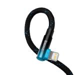 Cablu pentru incarcare si transfer de date Baseus MVP 2 Elbow, USB Type-C/Lightning, Quick Charge 20W, 2m, Albastru