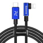 Cablu pentru incarcare si transfer de date Baseus MVP Elbow, USB Type-C/Lightning, Quick Charge 18W, 1m, Albastru 2 - lerato.ro