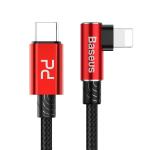 Cablu pentru incarcare si transfer de date Baseus MVP Elbow, USB Type-C/Lightning, Quick Charge 18W, 1m, Rosu