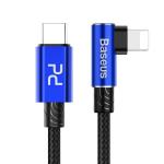 Cablu pentru incarcare si transfer de date Baseus MVP Elbow, USB Type-C/Lightning, Quick Charge 18W, 2m, Albastru