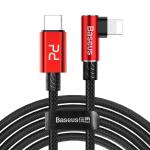 Cablu pentru incarcare si transfer de date Baseus MVP Elbow, USB Type-C/Lightning, Quick Charge 18W, 2m, Rosu 2 - lerato.ro