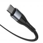 Cablu pentru incarcare si transfer de date Baseus Magnetic Zinc, USB Type-C/Lightning, PD 20W, LED, 1m, Negru