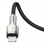 Cablu pentru incarcare si transfer de date Baseus Cafule Metal, USB Type-C/Lightning, Power Delivery 20W, 1m, Negru