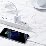 Cablu pentru incarcare si transfer de date Baseus Mini White, USB Type-C/Lightning, Quick Charge 18W, 1m, Alb 4 - lerato.ro