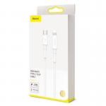 Cablu pentru incarcare si transfer de date Baseus Mini White, USB Type-C/Lightning, Quick Charge 18W, 1m, Alb